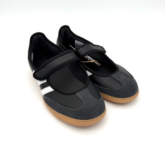 NIB NWT New adidas Women's Samba Jane Shoes Mary Janes Size 6.5 Black White - Picture 4 of 8